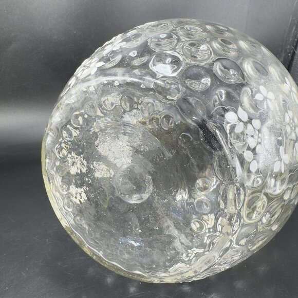 Antique Enameled Glass Pitcher Jug Hand Blown Optic Dot Manganese 365nm Green UV - Picture 10 of 16